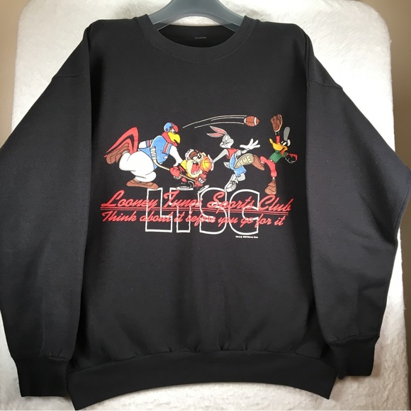 Warner Bros Looney Tunes Crewneck Sweatshirt Vintage 90s 1993 Men's Size Medium - Picture 2 of 10